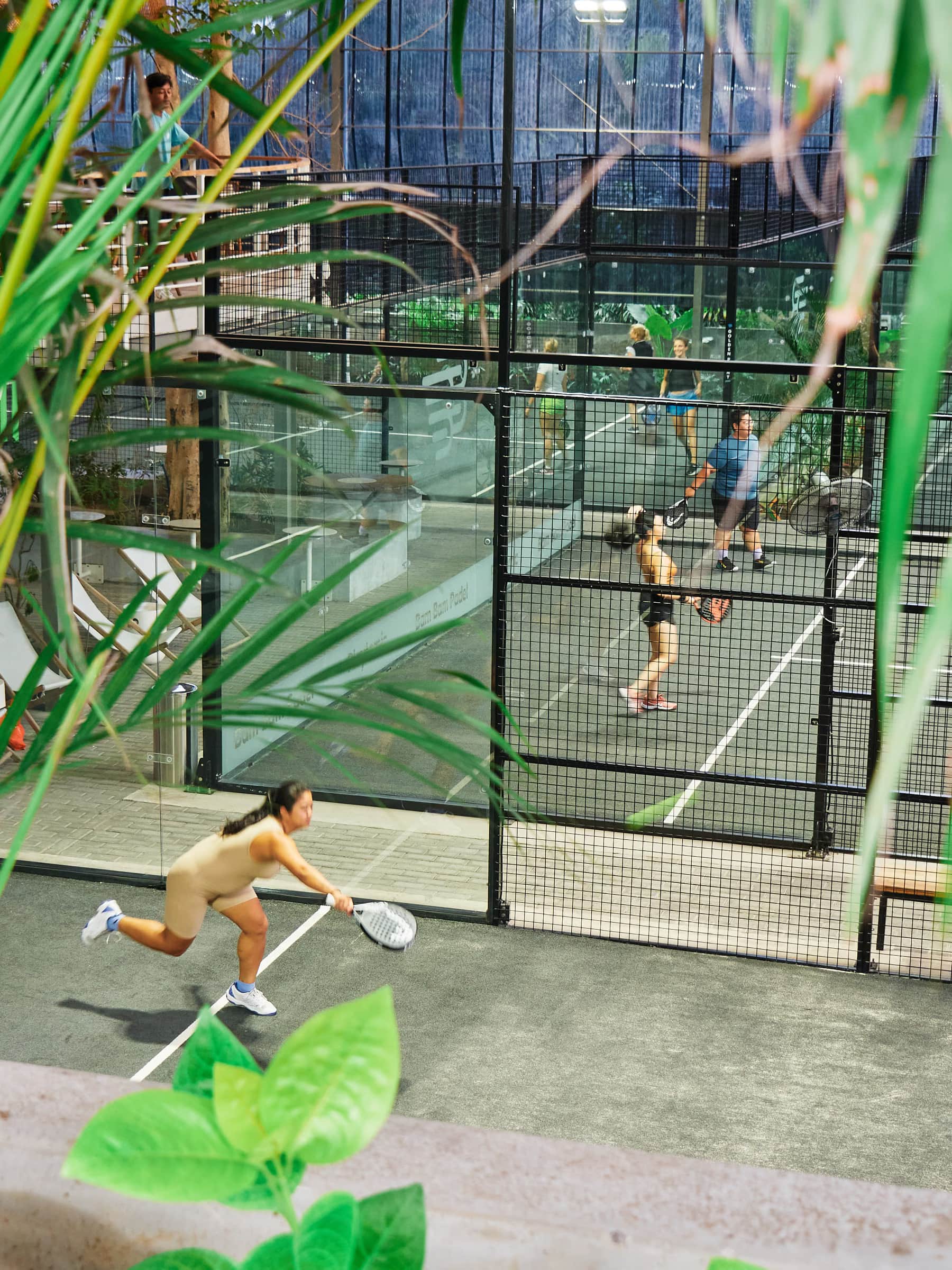A beginner padel session at Bam Bam Padel