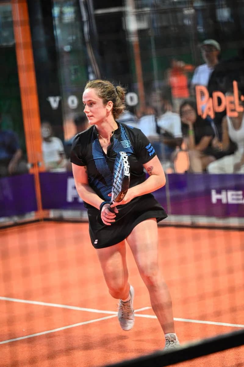 Ceres, head coach at Bam Bam Padel, on court in Ubud