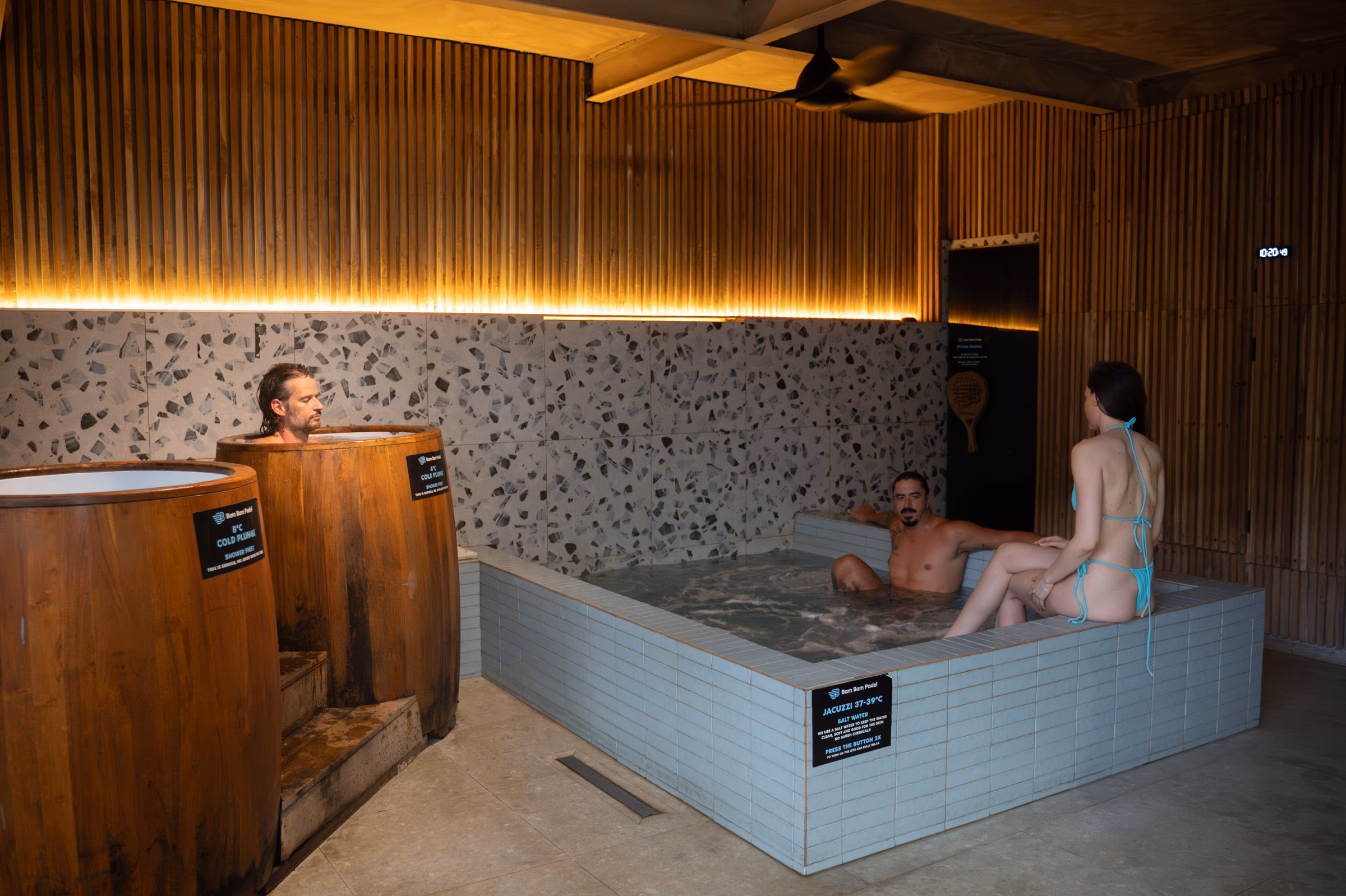 The cold plunge room in the recovery spa