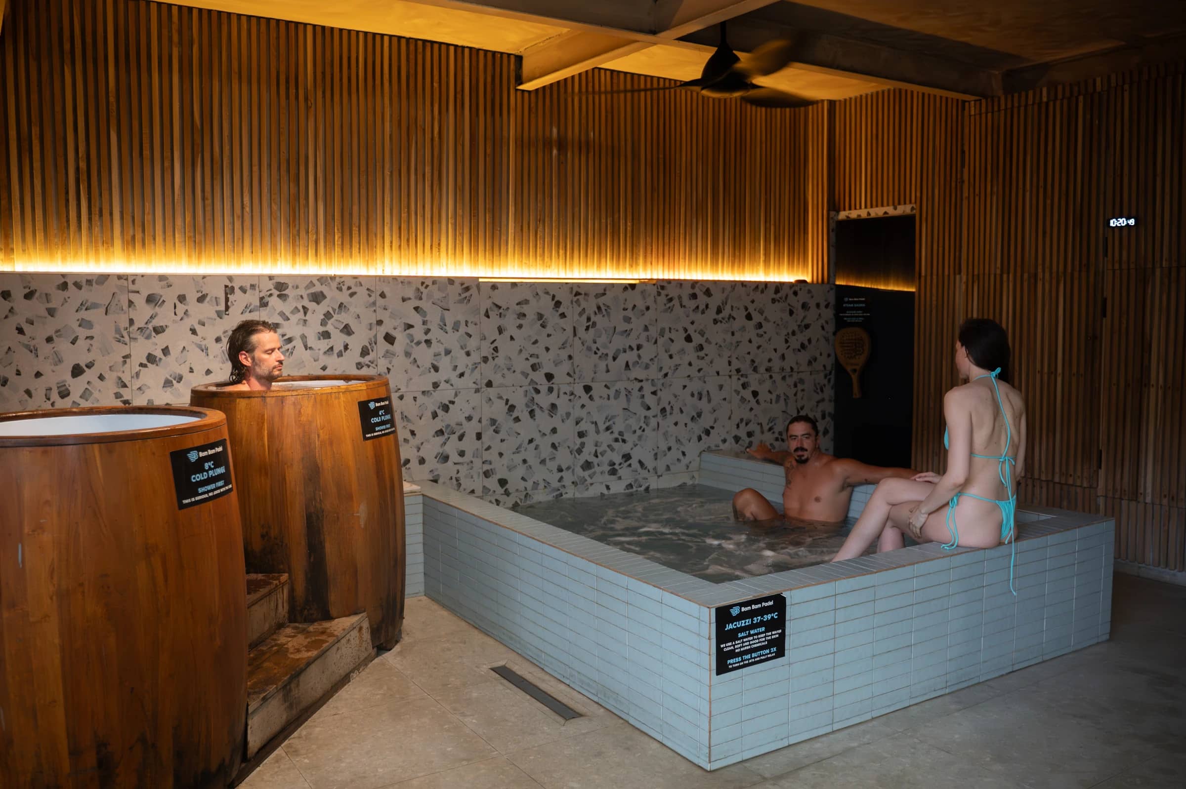 The cold plunge room in the recovery spa